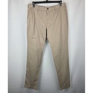 Uniqlo Slim Fit Chino Khaki Flat Front Pants Men's 38x34 Comfort City Preppy